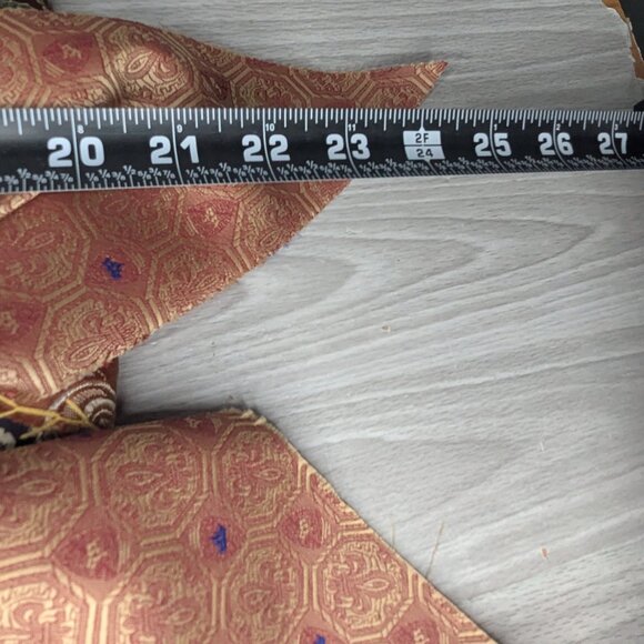 Hand Crafted Wall Hanging Quilt Like Wreath Made of Men's Ties & Scarves 20" - Picture 11 of 15